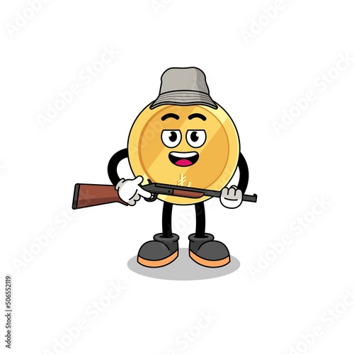 Cartoon Illustration of turkish lira hunter