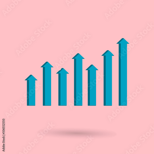 3D up arrow graph that shows the increase or growth of the progress of a target, vector illustration Free Download 3D up arrow graph that shows the increase or growth of the progress of a target, vector illustration - GFXLoad