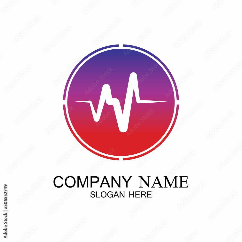 Pulse line ilustration vector template Pulse line ilustration vector template