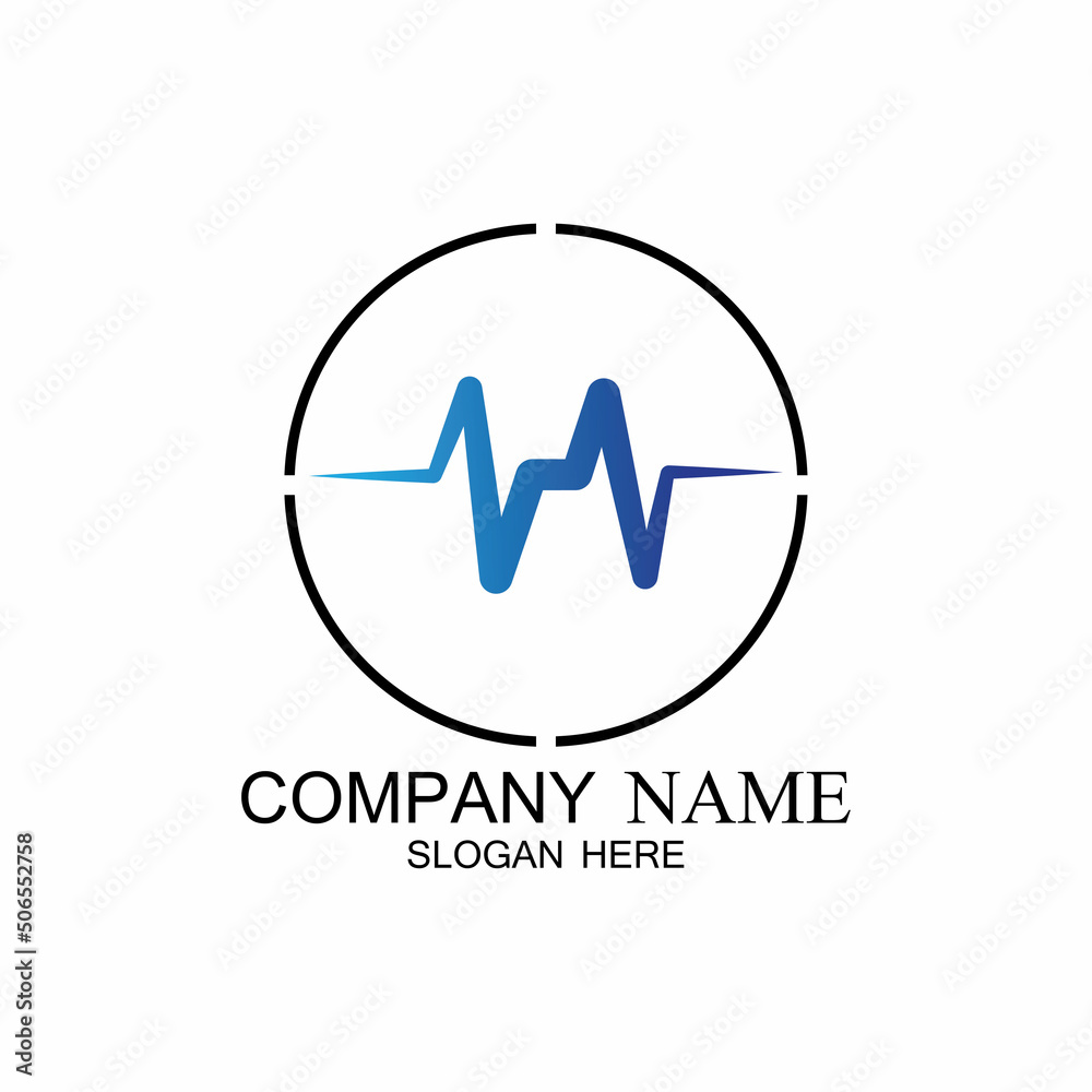 Pulse line ilustration vector template Pulse line ilustration vector template