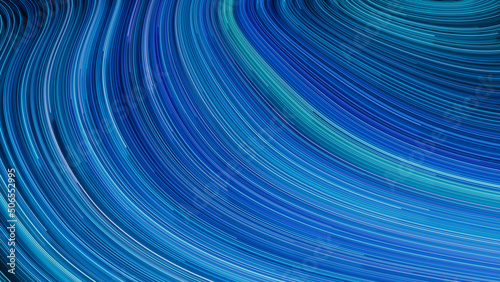 Blue, Purple and Turquoise Colored Stripes form Abstract Neon Background. 3D Render.