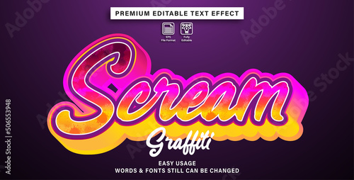 editable text effect scream graffiti