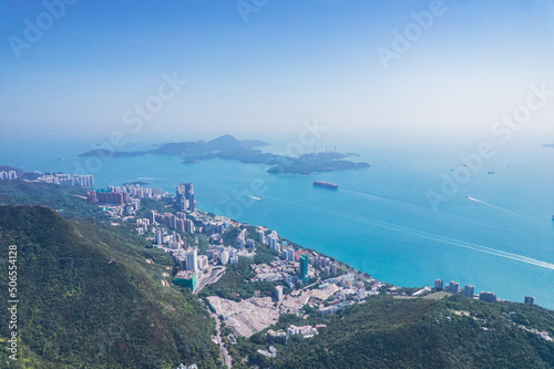 Beautiful aerial view of Pok Fu Lam, of the south of Hong Kong,