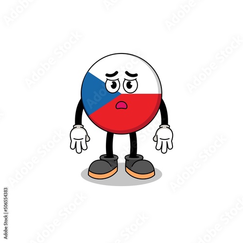 czech republic cartoon illustration with sad face