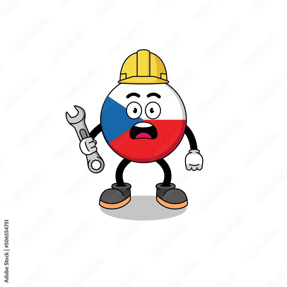 Character Illustration of czech republic with 404 error