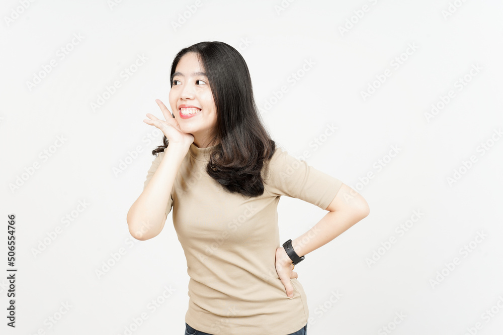 Smile and Looking away Of Beautiful Asian Woman Isolated On White Background Smile and Looking away Of Beautiful Asian Woman Isolated On White Background