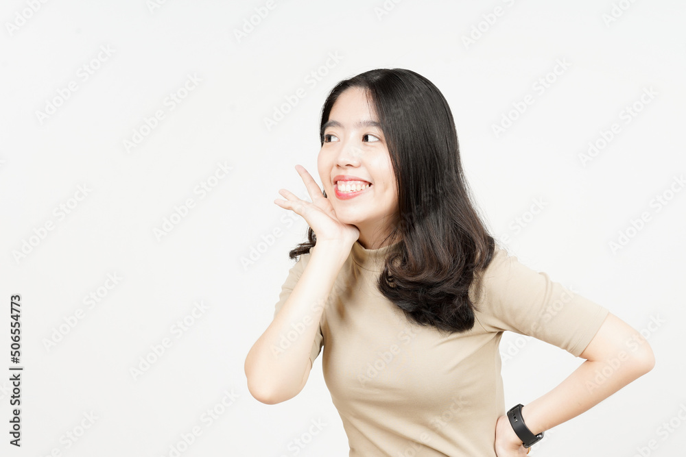 Smile and Looking away Of Beautiful Asian Woman Isolated On White Background Smile and Looking away Of Beautiful Asian Woman Isolated On White Background