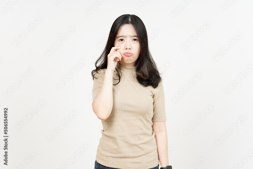 Sad and Cry Of Beautiful Asian Woman Isolated On White Background Sad and Cry Of Beautiful Asian Woman Isolated On White Background