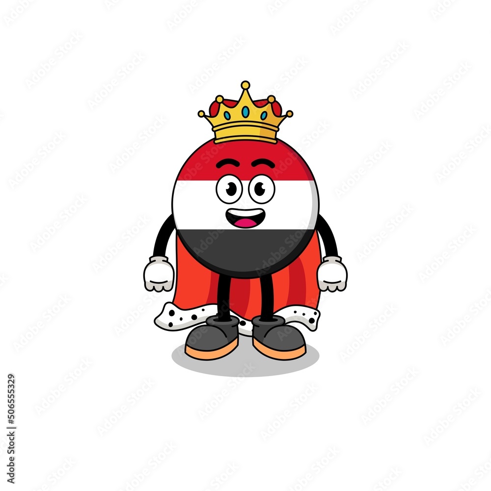 Mascot Illustration of yemen flag king Mascot Illustration of yemen flag king