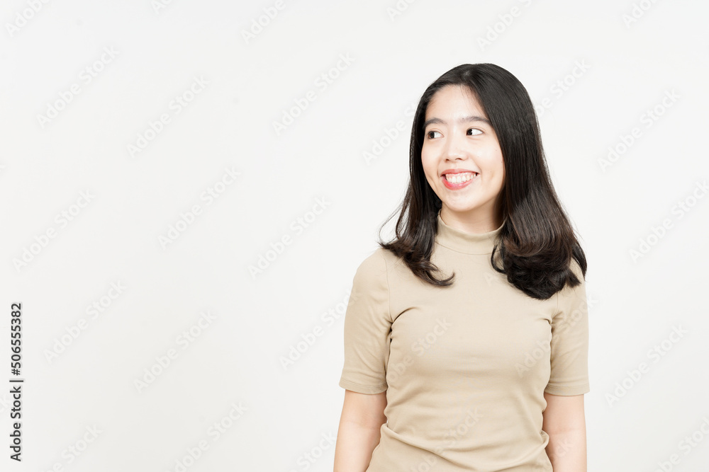 Smile and Looking away Of Beautiful Asian Woman Isolated On White Background Smile and Looking away Of Beautiful Asian Woman Isolated On White Background