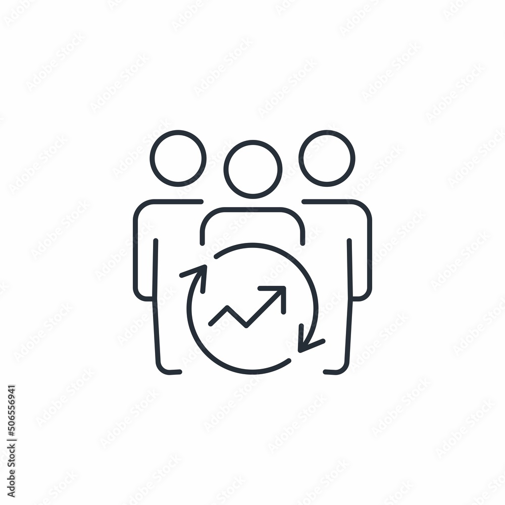 A group of leading experts. Vector linear icon isolated on white background A group of leading experts. Vector linear icon isolated on white background