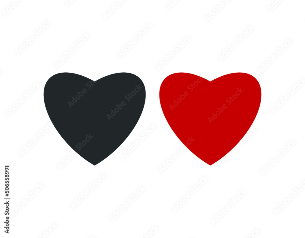 Hearts flat icons. Vector illustration.