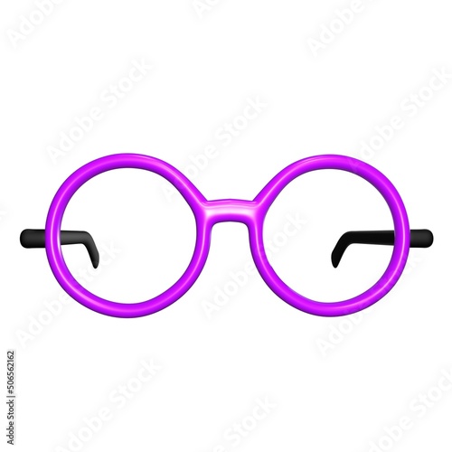 Circle glasses with purple frames