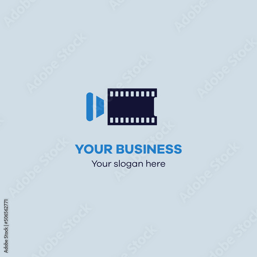 Cinema recorder flat modern logo template