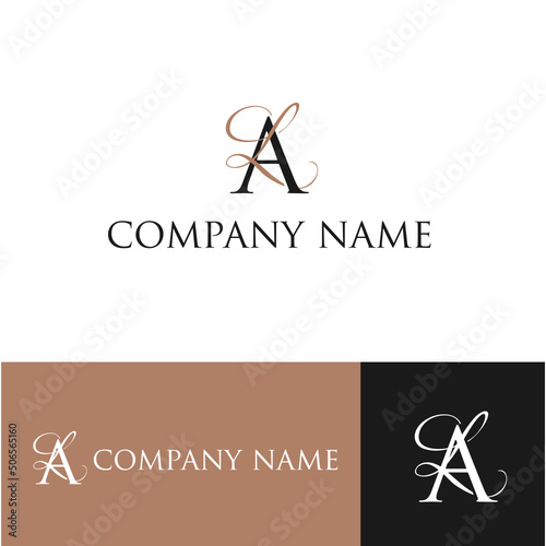 Initial logo of A L AL Beauty vector, handwriting logo of initial signature, wedding, fashion, boutique, floral and botanical with creative template for any company or business.