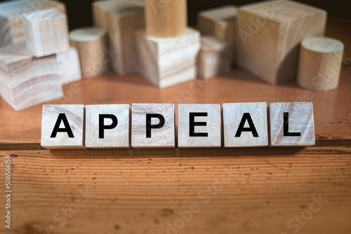 Appeal Word Written In Wooden Cube