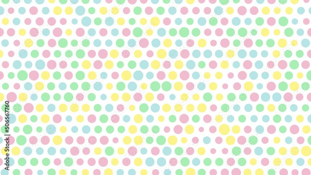 Float pastel dots blinking alternately on a 4K white background. Float pastel dots blinking alternately on a 4K white background.