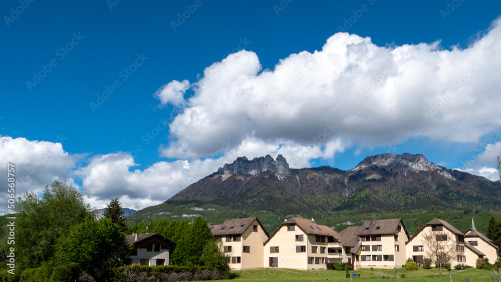 view of Dent de Lanfon mountain, annecy, France