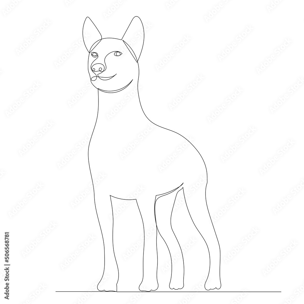 © zolotons - dog drawing in one continuous line, isolated, vector