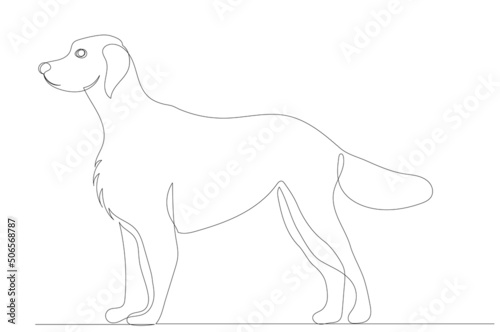 dog drawing in one continuous line  isolated