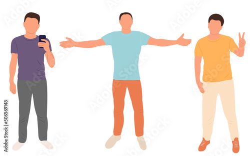 men in flat design isolated, vector