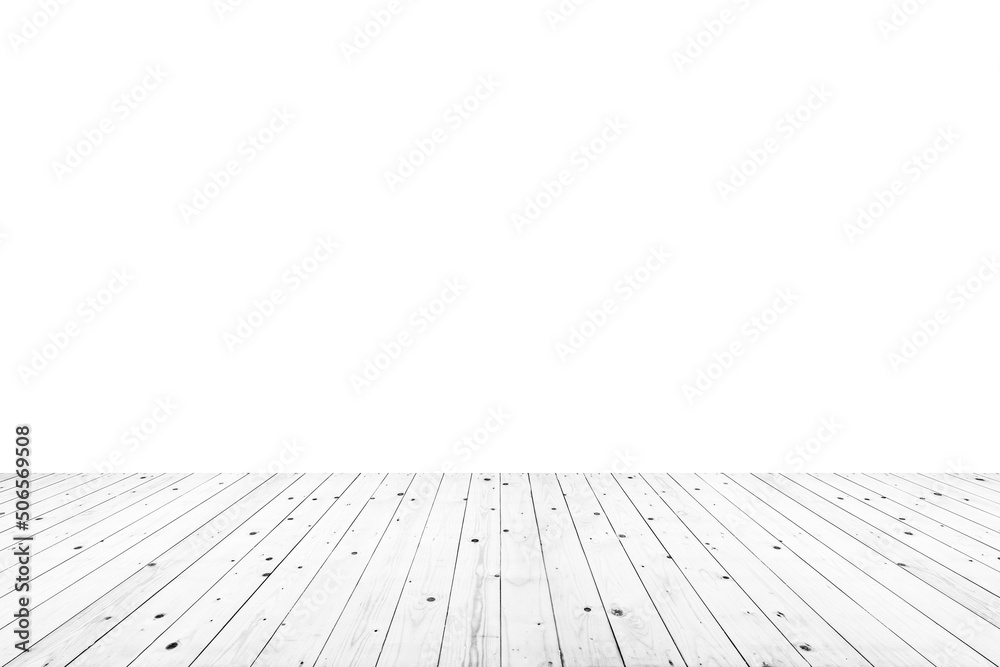 Empty white wooden table top isolated on white background Empty white wooden table top isolated on white background