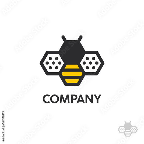 Honey Bee animals logo vector design template