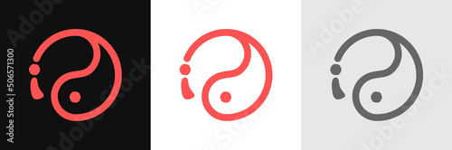 Holy rosary or buddhist mala, prayer beads logo vector icon
