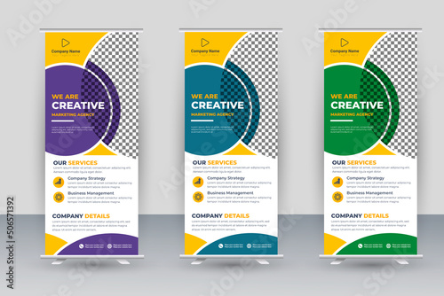 Professional corporate roll up banner template design layout