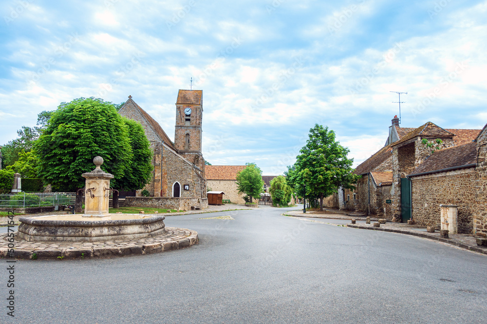 Janvry, FRANCE - May 22, 2022: Street view of Janvry in France