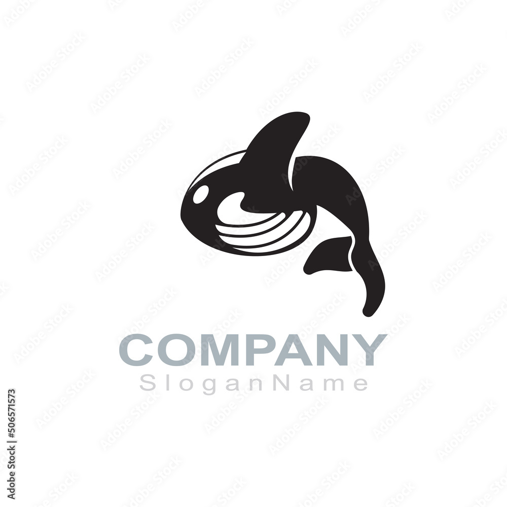 Obraz premium Orca logo image fish animal sea design illustration icon
