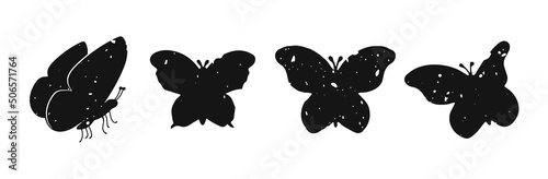 collection of butterflies vector silhouette. butterflies vector silhouette llustration,