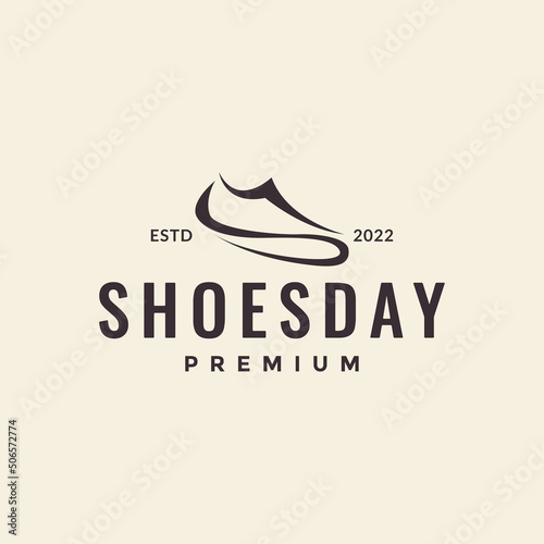 minimal shape shoes skate logo design vector graphic symbol icon illustration creative idea