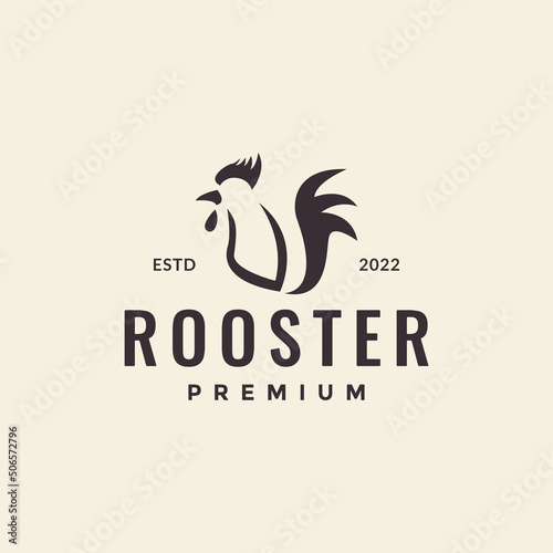 Fotografie, Obraz simple rooster minimal hipster logo design vector graphic symbol icon illustrati