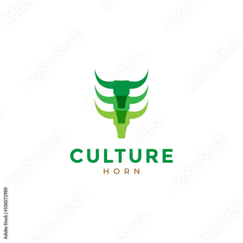 bufallo skull indonesian culture logo design vector graphic symbol icon illustration creative idea photo