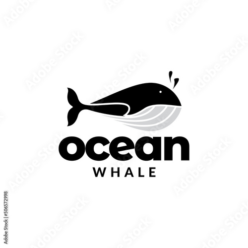 modern whale orca minimal logo design vector graphic symbol icon illustration creative idea