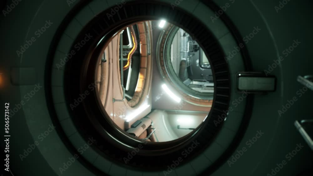 interior of futuristic internation space station interior of futuristic internation space station