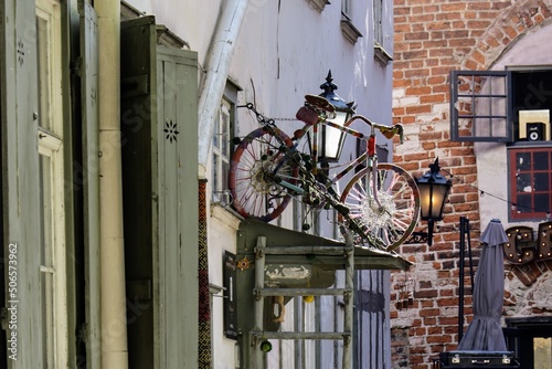 street lamp in the town