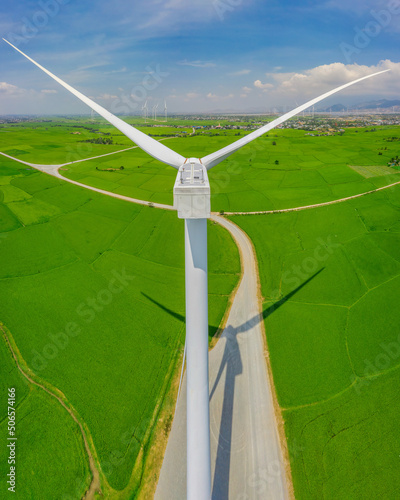 Landscape with Turbine Green Energy Electricity, Windmill for electric power ...
