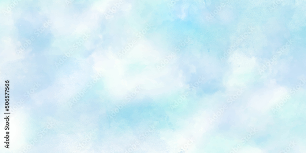 Abstract Blue sky with clouds and Abstract watercolor digital art painting for texture background. Abstract blue sky Water color background, Illustration, texture for design.