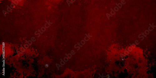 Red paint texture grunge on wall background. Old wall texture cement black red background abstract dark color design 
