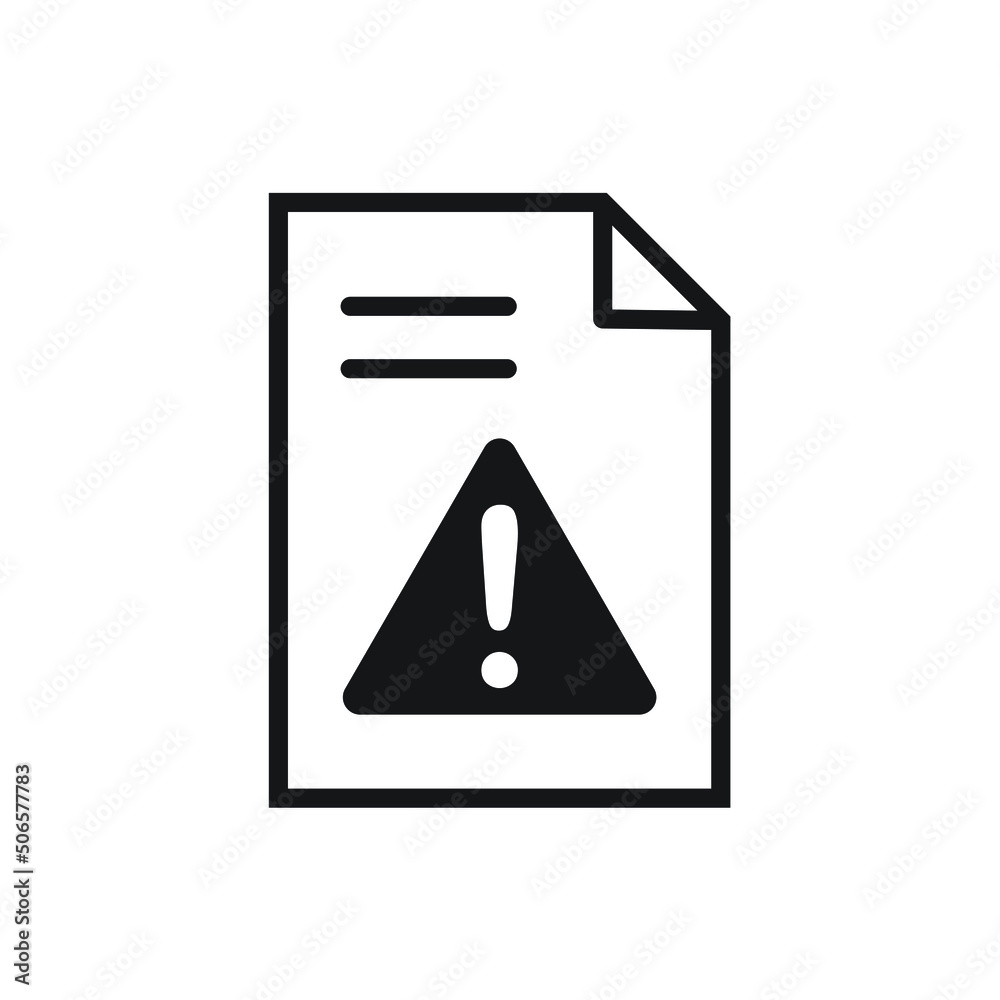 Warning file document icon design. vector illusration