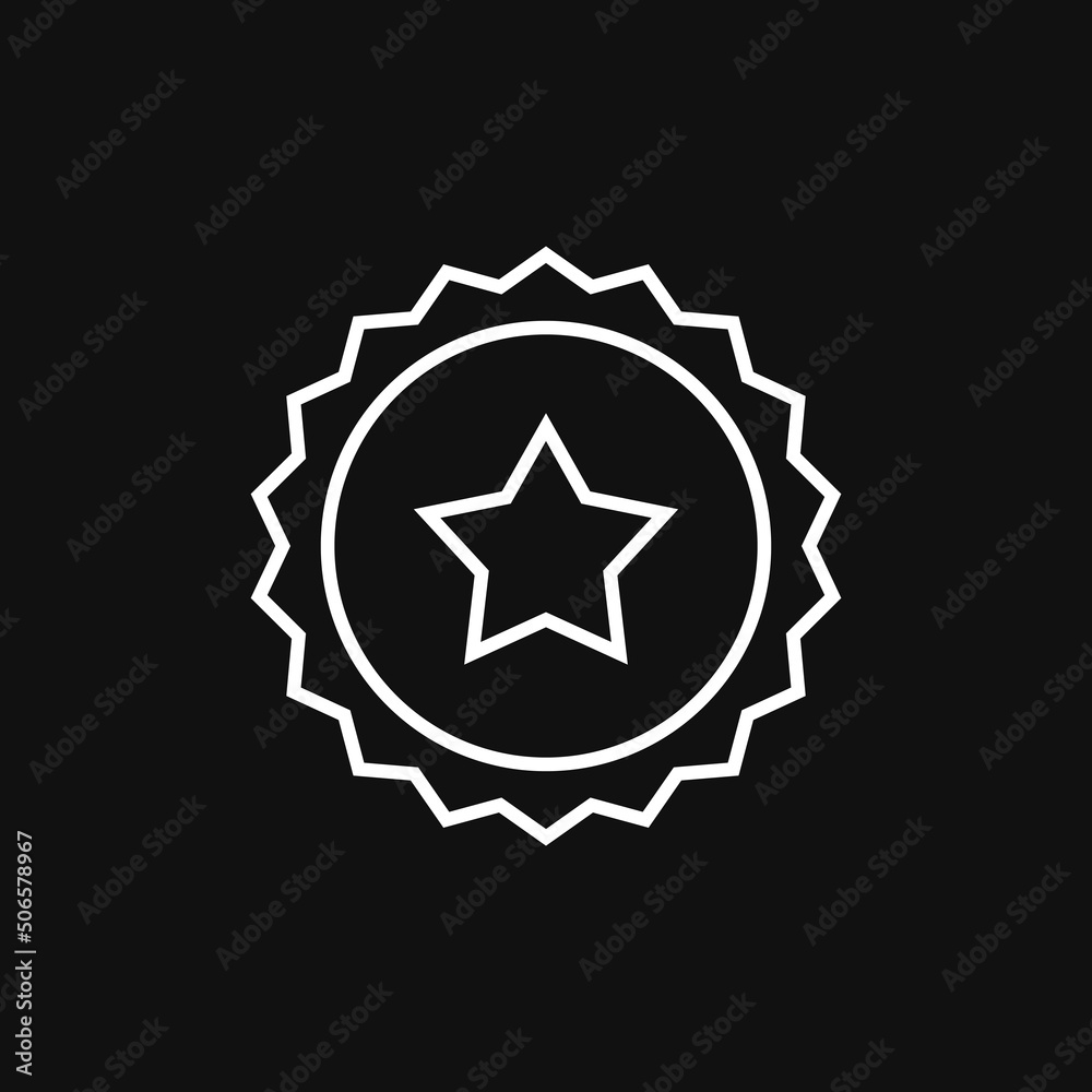 Quality star icon on grey backround Quality star icon on grey backround