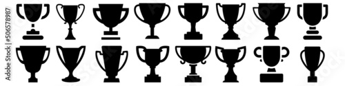 Leinwand Poster Cup icon vector set