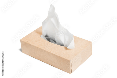 Paper tissue box isolated