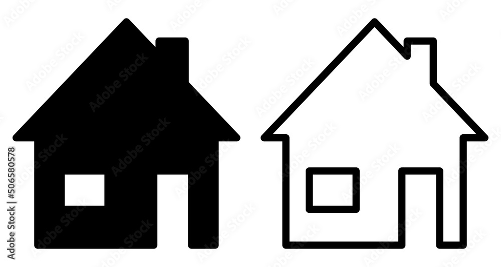 House icon set. Home silhouette, outline vector illustration isolated on white background. Homepage symbol. House icon set. Home silhouette, outline vector illustration isolated on white background. Homepage symbol.