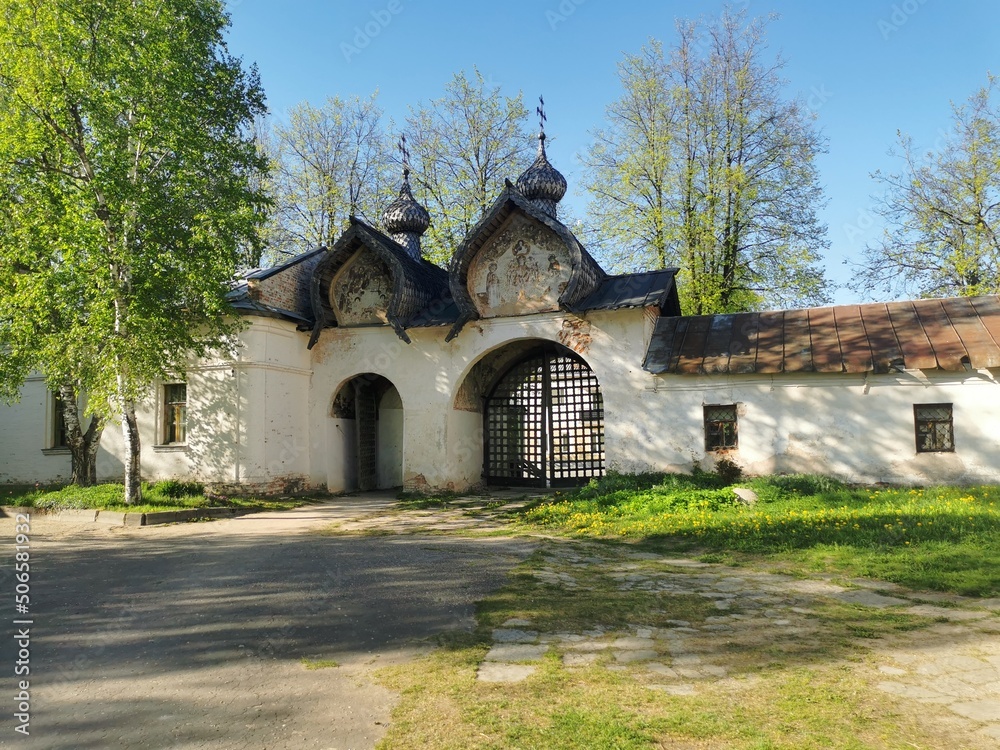 Znamensky Monastery in Veliky Novgorod Spring Day