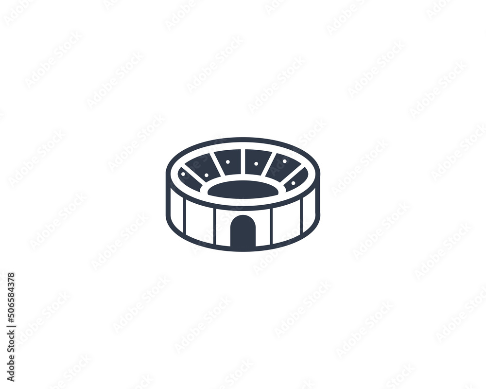 Stadium vector flat emoticon. Isolated Stadium emoji illustration