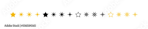 Star vector icons. Stars collection in different style. Vector illustration