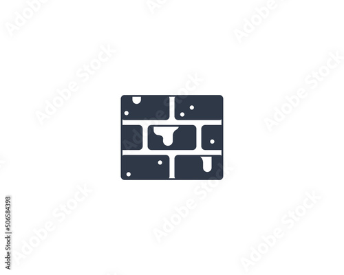 Brick wall vector flat emoticon. Isolated Brick emoji illustration. Brick icon